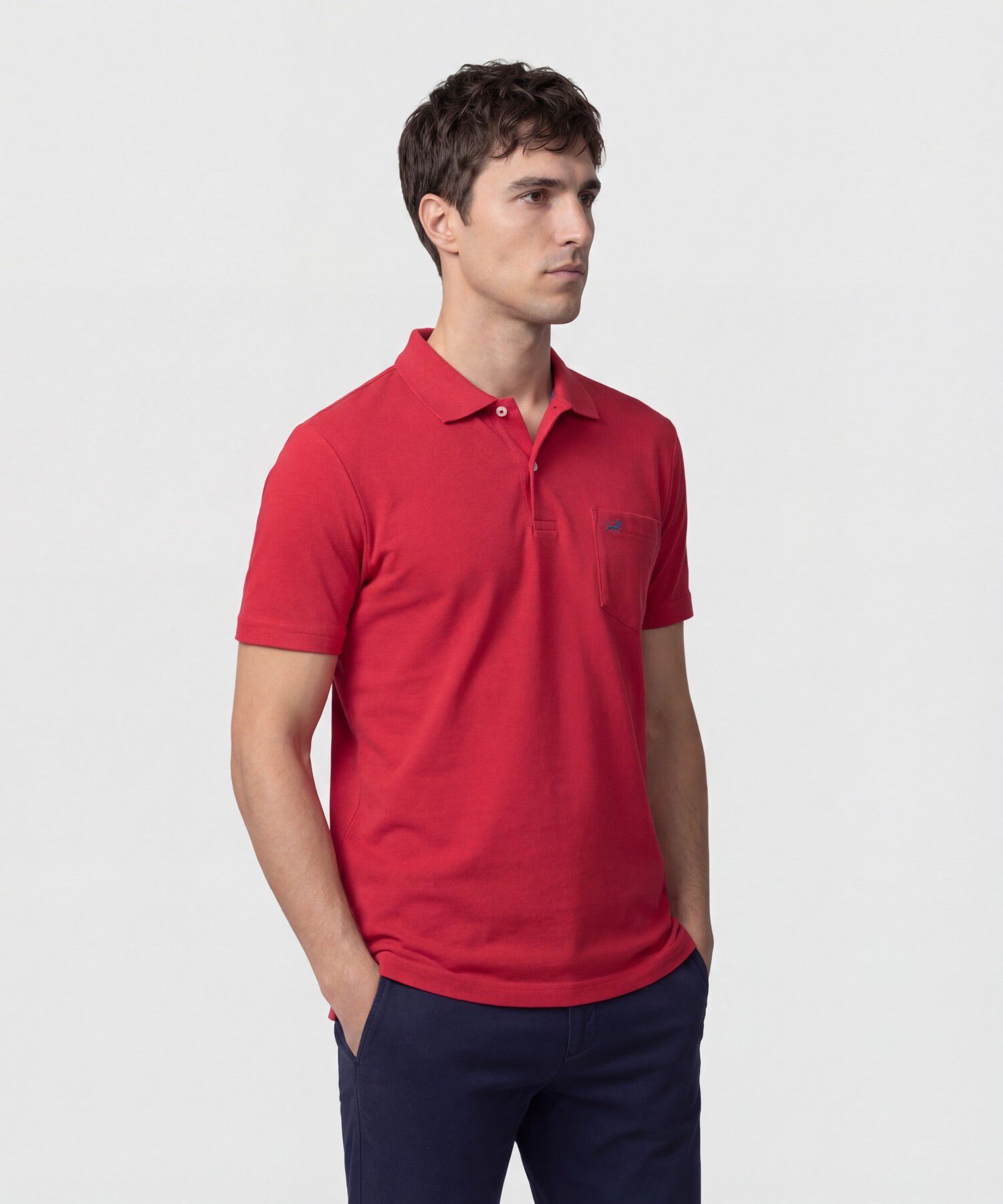 Polo Unicolor Con Bolsillo 