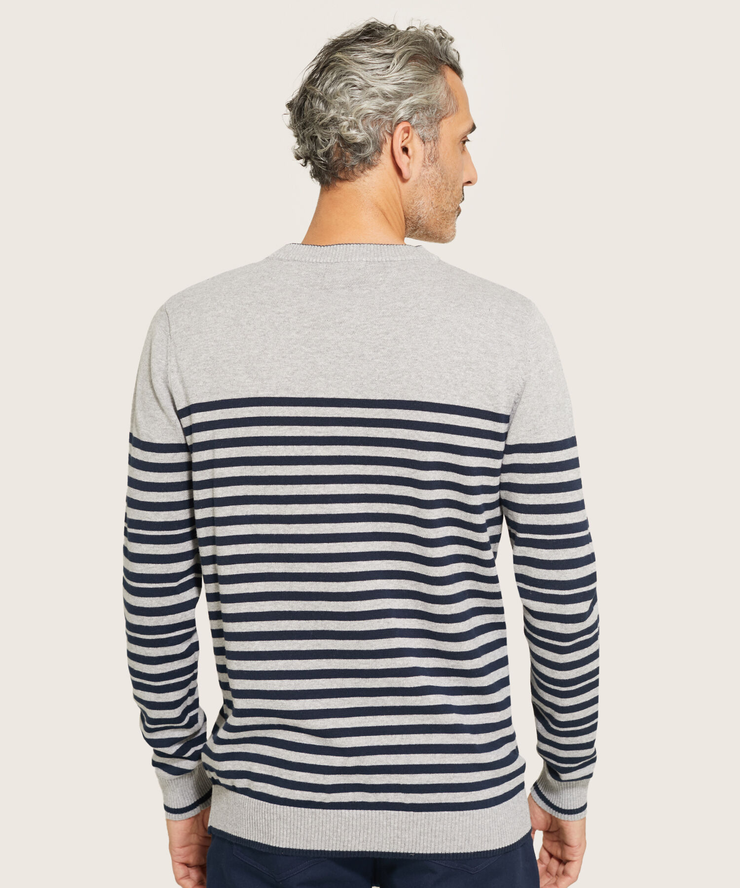 Saco De Punto A Rayas Para Hombre