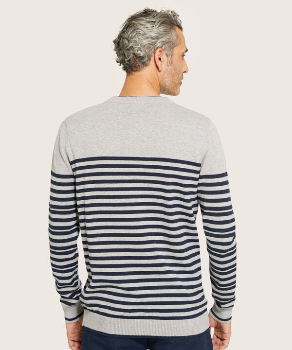 Saco De Punto A Rayas Para Hombre
