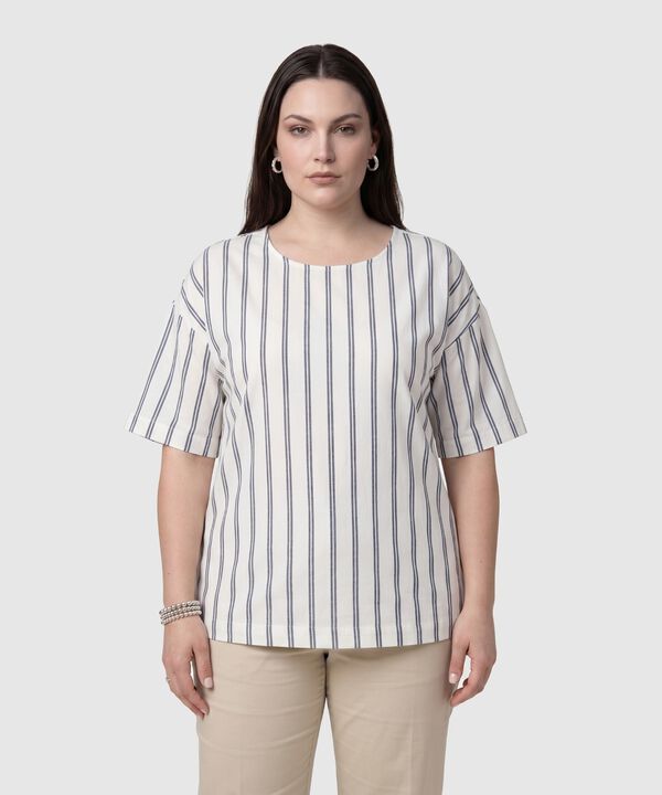 Blusa De Rayas Cuello Redondo Mujer Curvy image number null