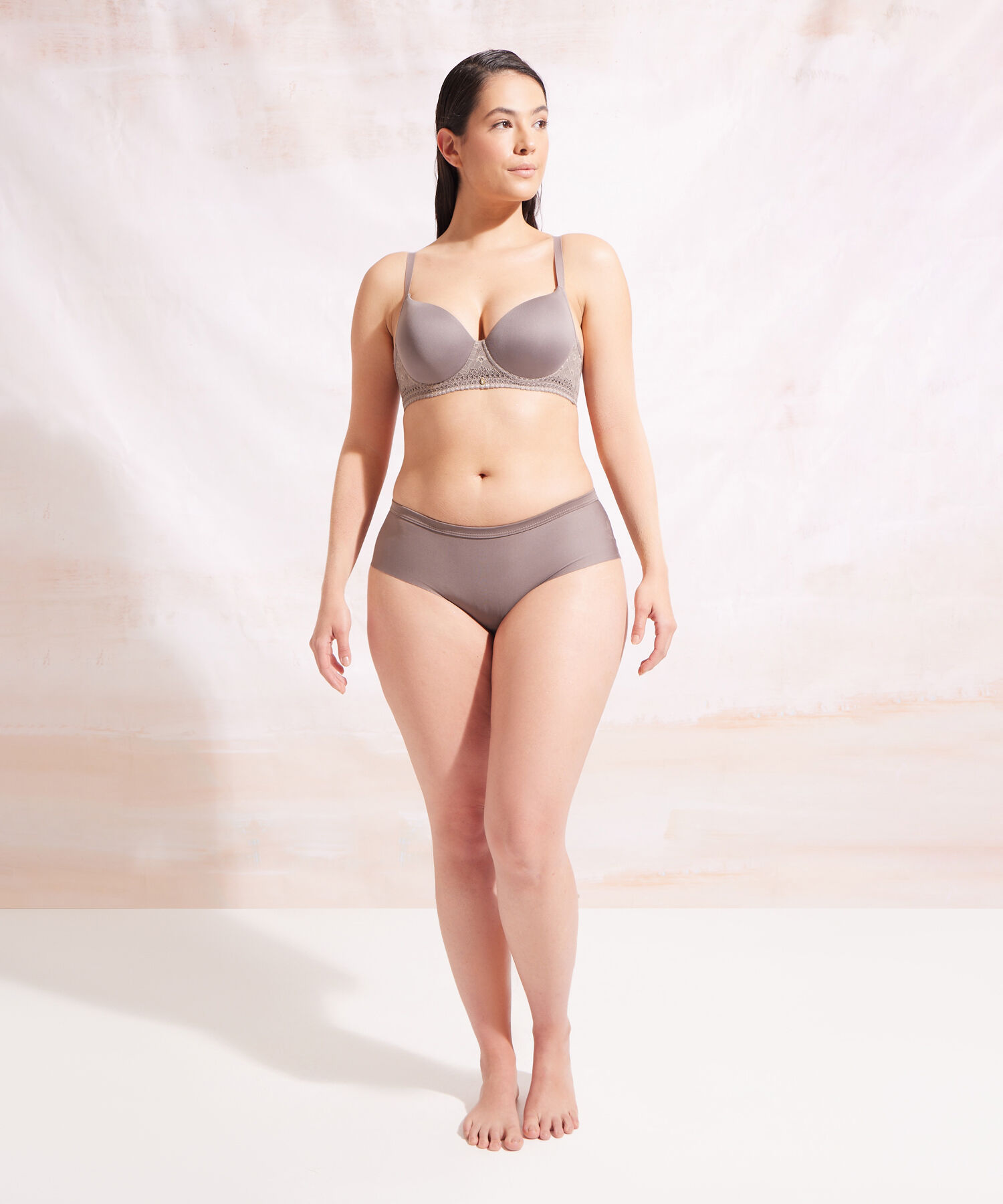 Brasier Copa Entera Unicolor Base En Encaje