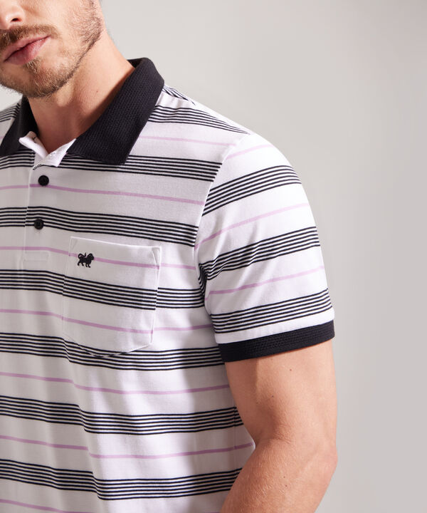 Polo Cuello Y Puños Tejidos Con Bolsillo, Jersey Preteñido, Silueta Regular Fit image number null