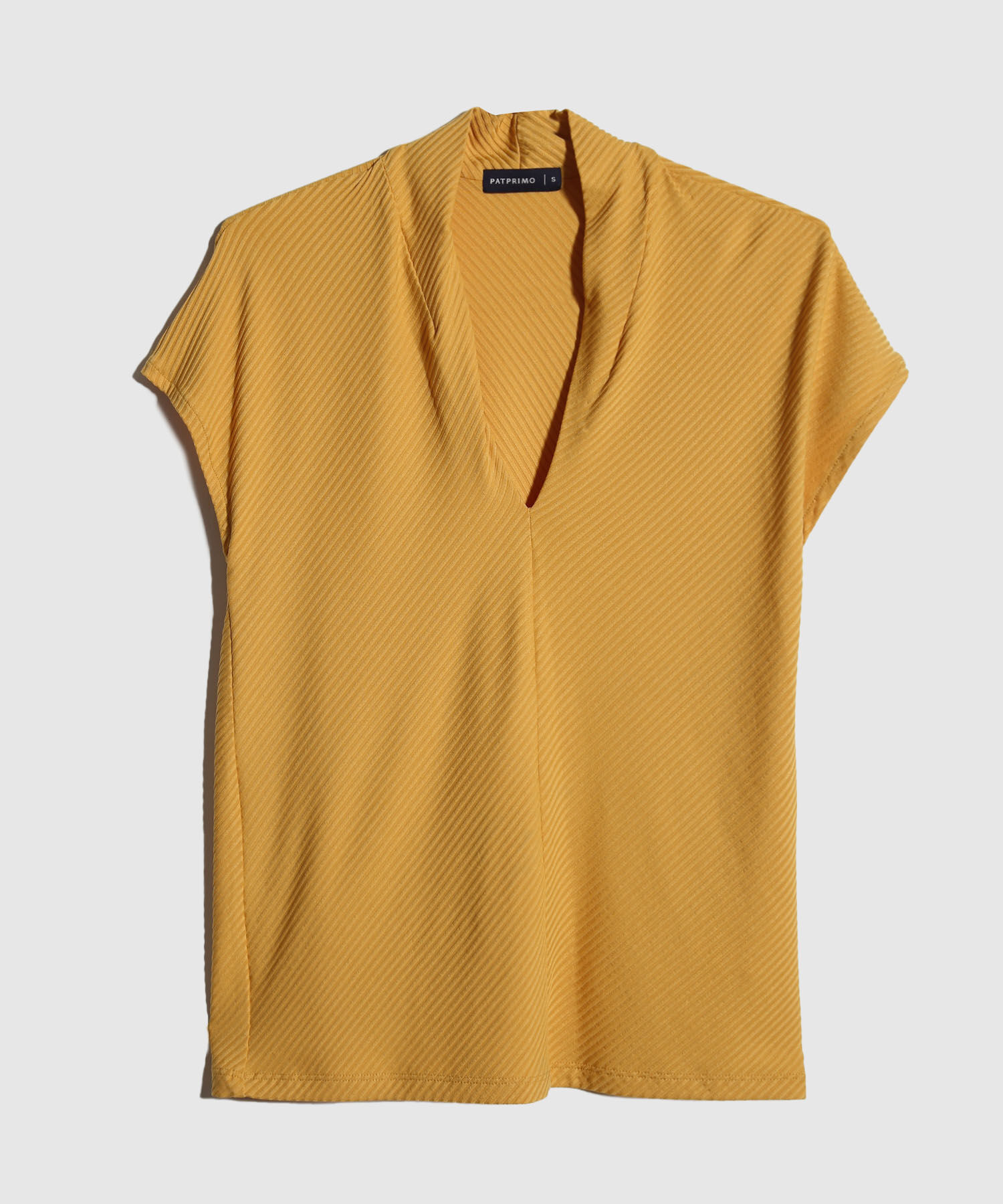 Camiseta Manga Corta Escote En V Unicolor