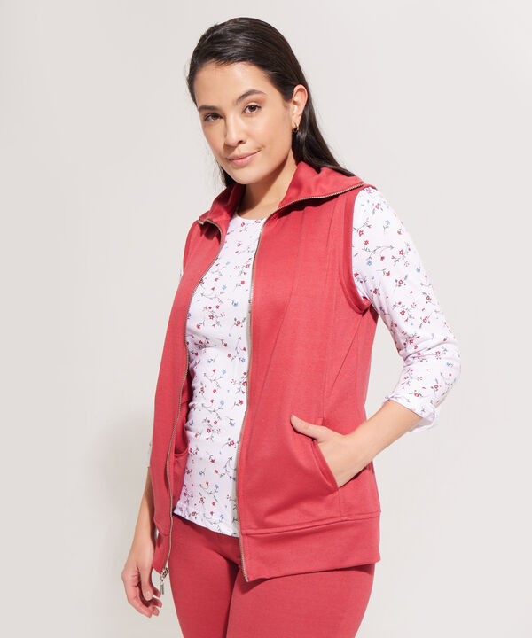 Sudadera Tres Piezas Con Bolsillos Laterales En Chaleco Camiseta Estampada