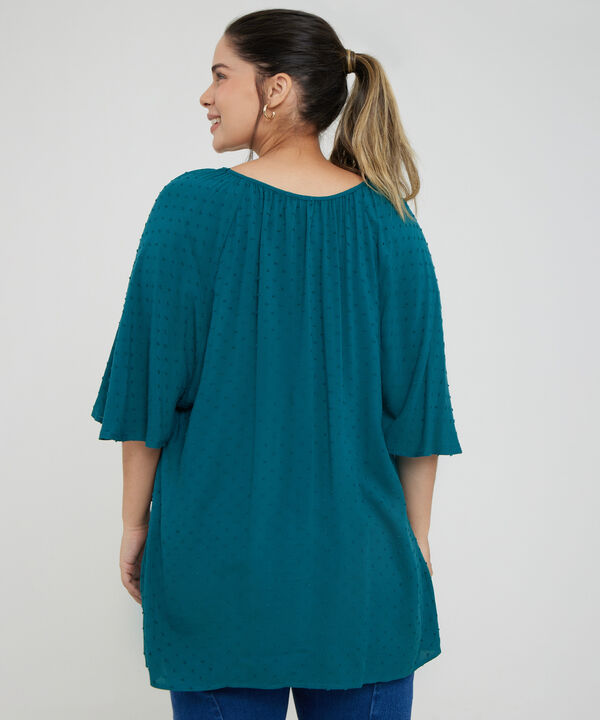 Blusa Manga Corta Acampanada