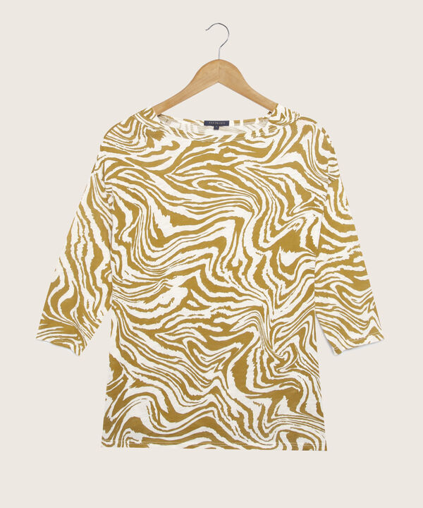 Camiseta Con Detalle En Hombros Manga 3/4