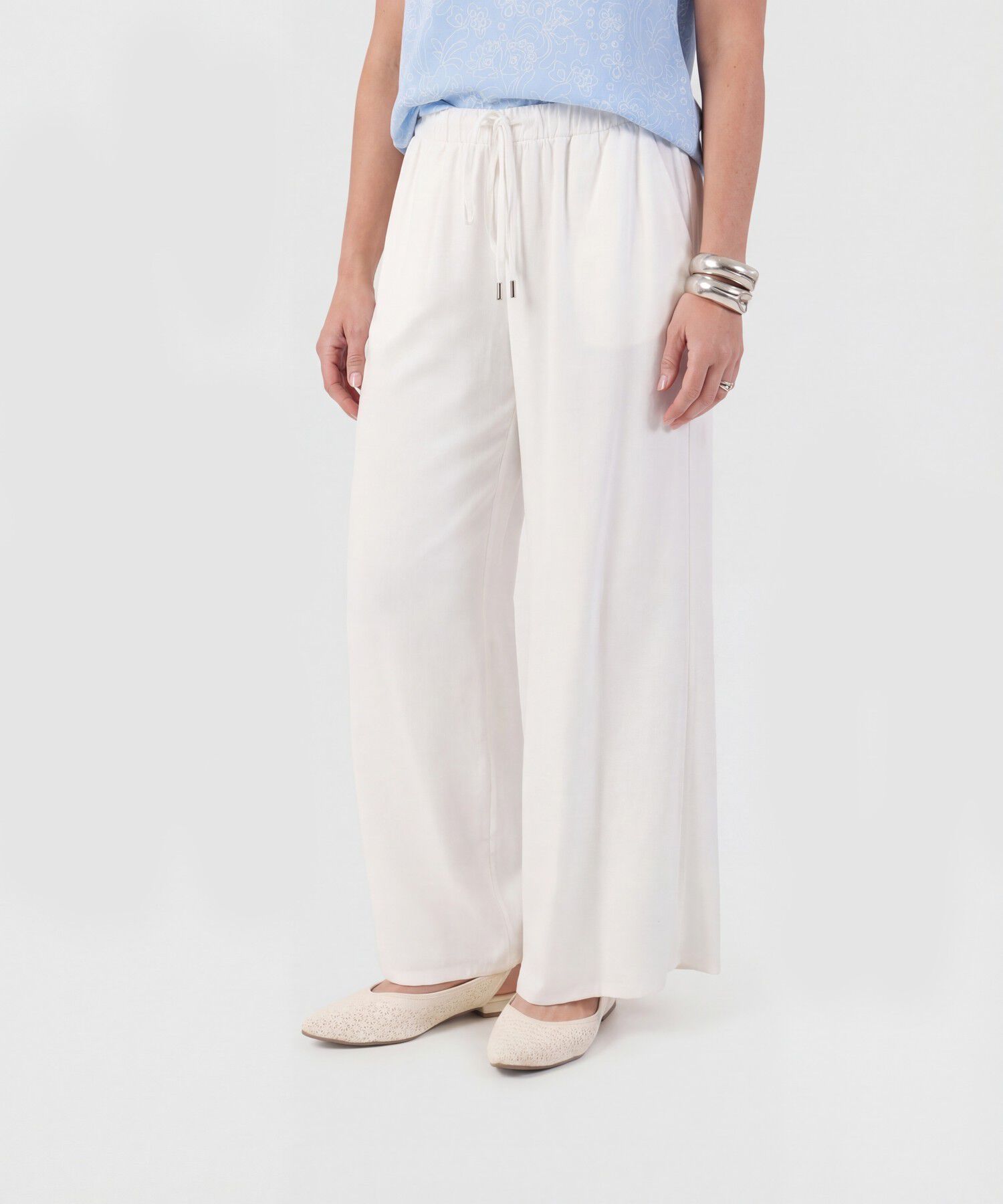 Pantal&oacute;n Fluido Con Cintura El&aacute;stica Para Mujer