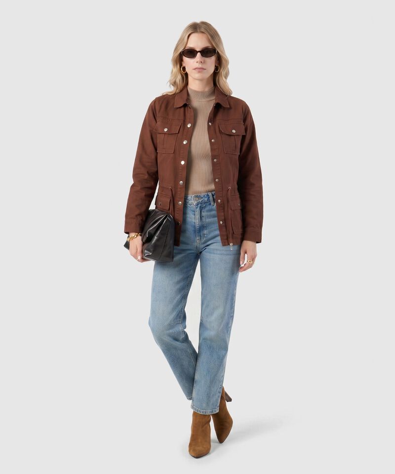 Chaqueta Con Ajuste De Cintura Mujer
