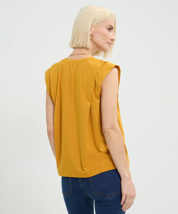 Camiseta Manga Sisa Unicolor Cuello Redondo