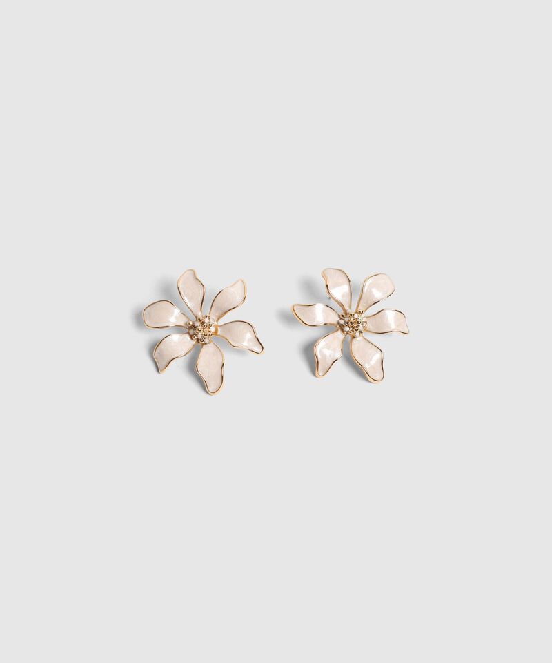 Aretes De Flor Con Centro Perlado Mujer