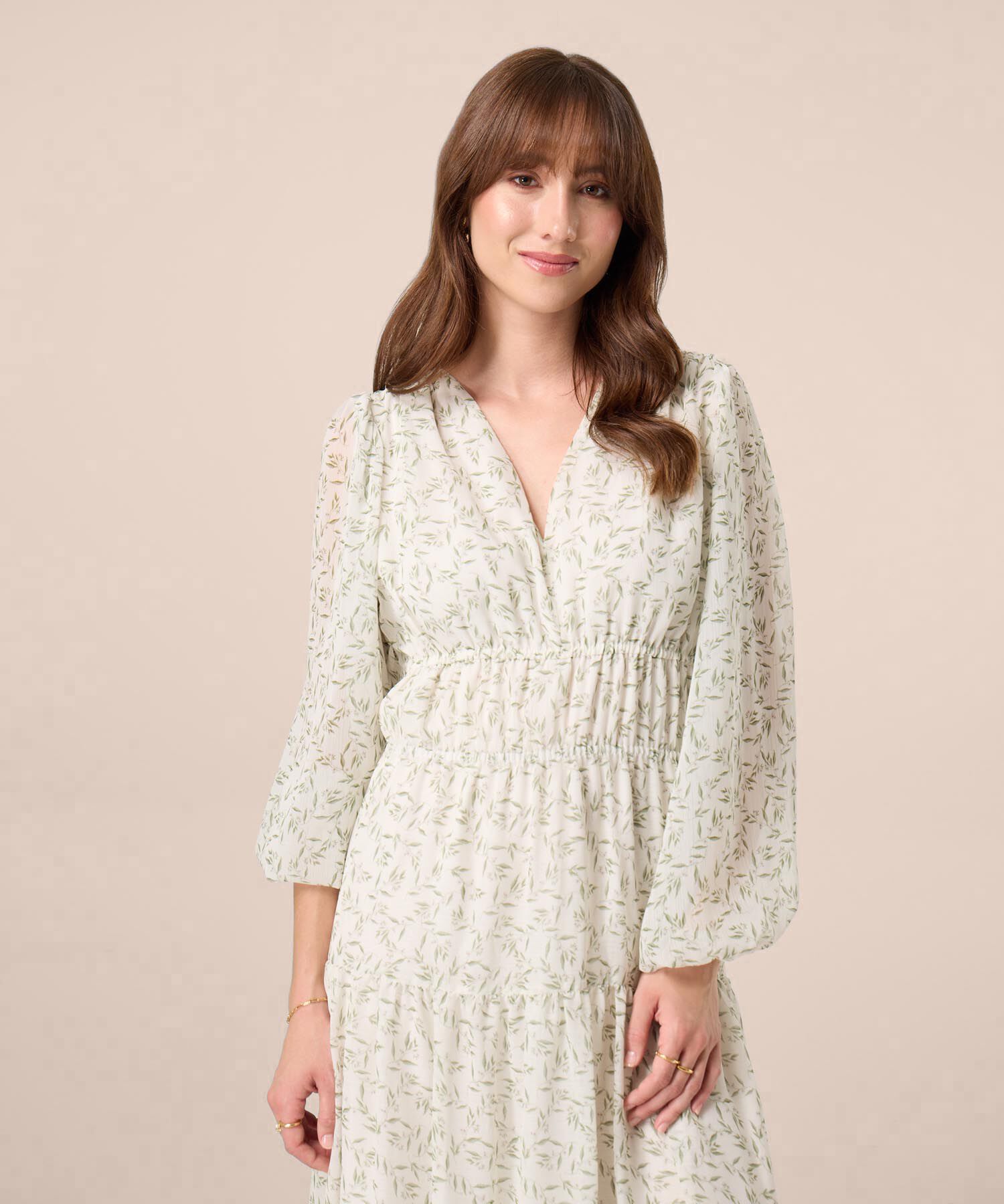 Vestido Largo Con Cintura Enresortada Para Mujer
