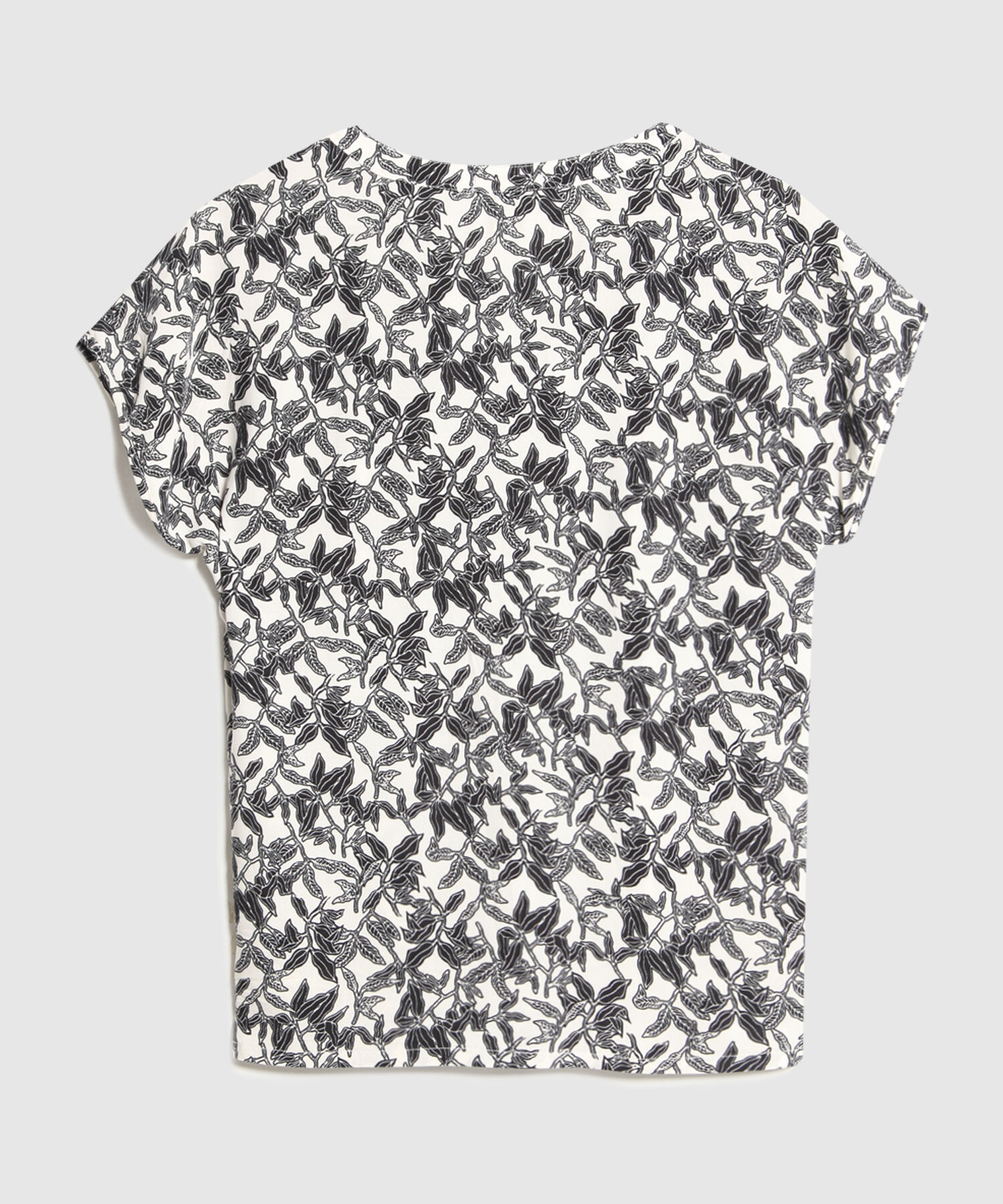 Blusa Escotada Estampado Botánico