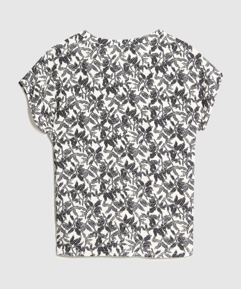 Blusa Escotada Estampado Botánico