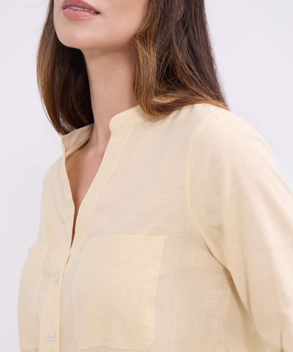 Blusa manga larga unicolor para mujer image number null