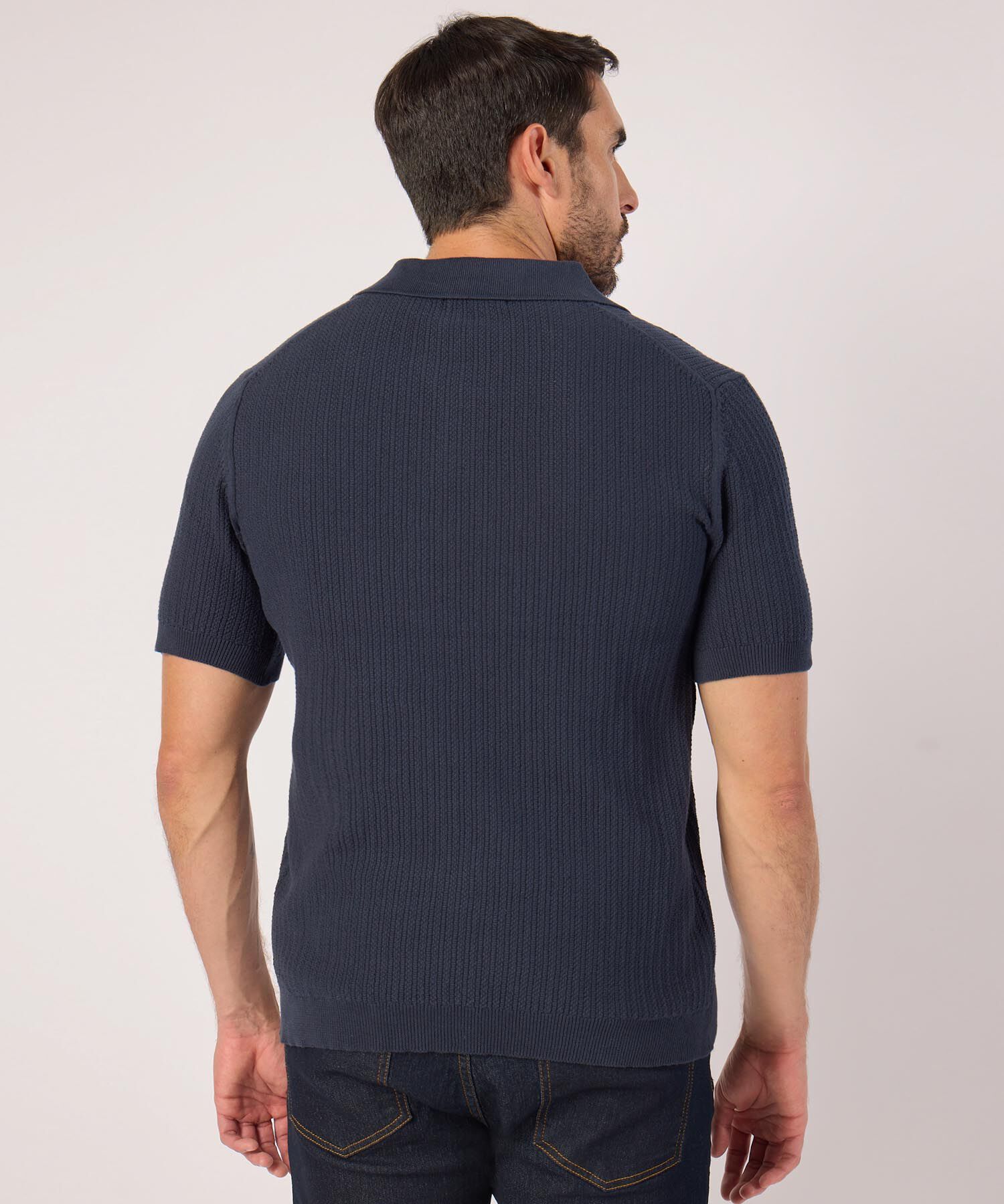 Polo Con Textura Unicolor 