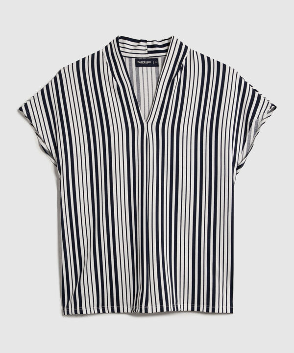 Camiseta a Rayas Escote en V