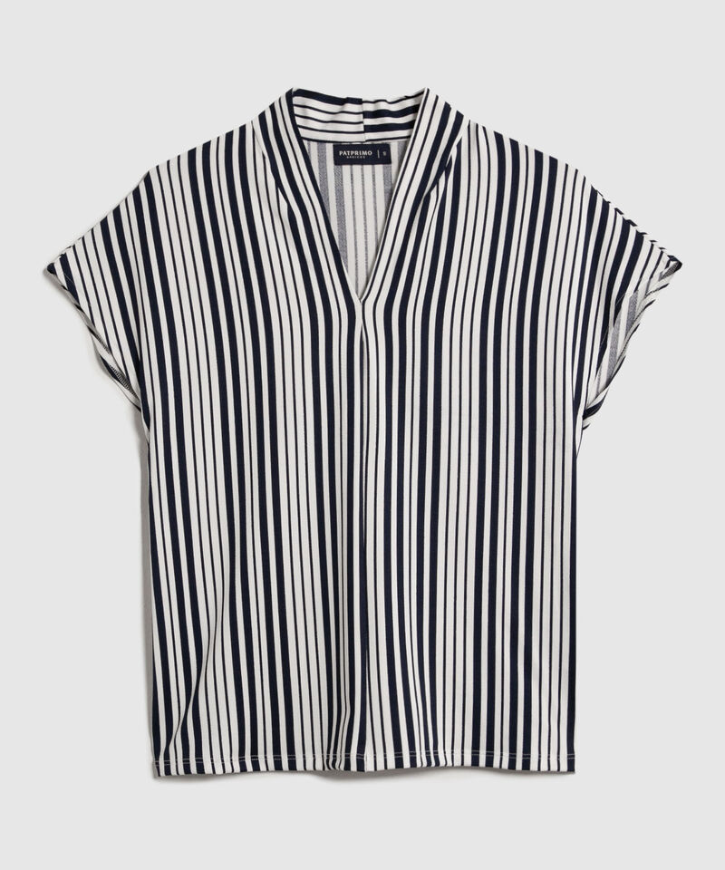 Camiseta a Rayas Escote en V
