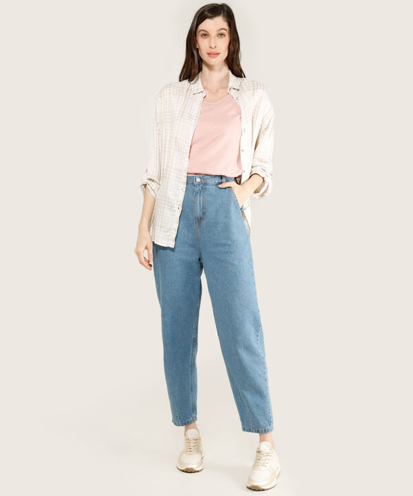 Camisa A Cuadros Manga Larga Para Mujer