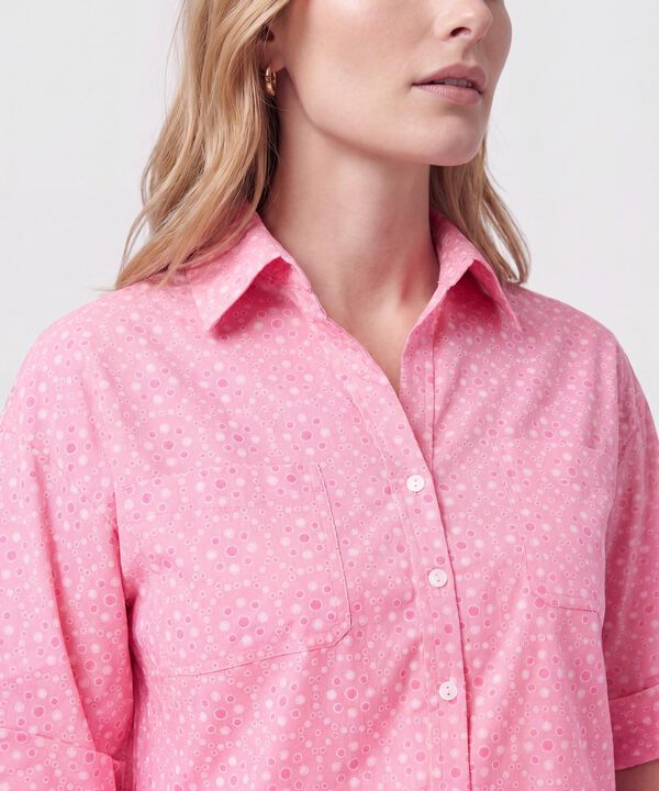 Camisa Manga Corta Con Bolsillo Mujer