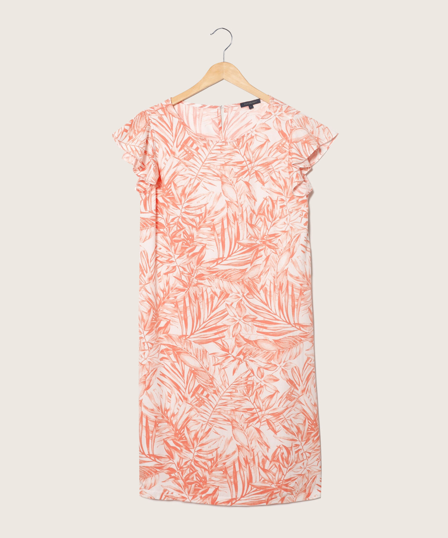 Vestido Estampado Manga Corta Con Vuelo