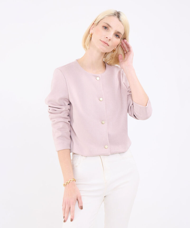 Chaqueta Unicolor Para Mujer