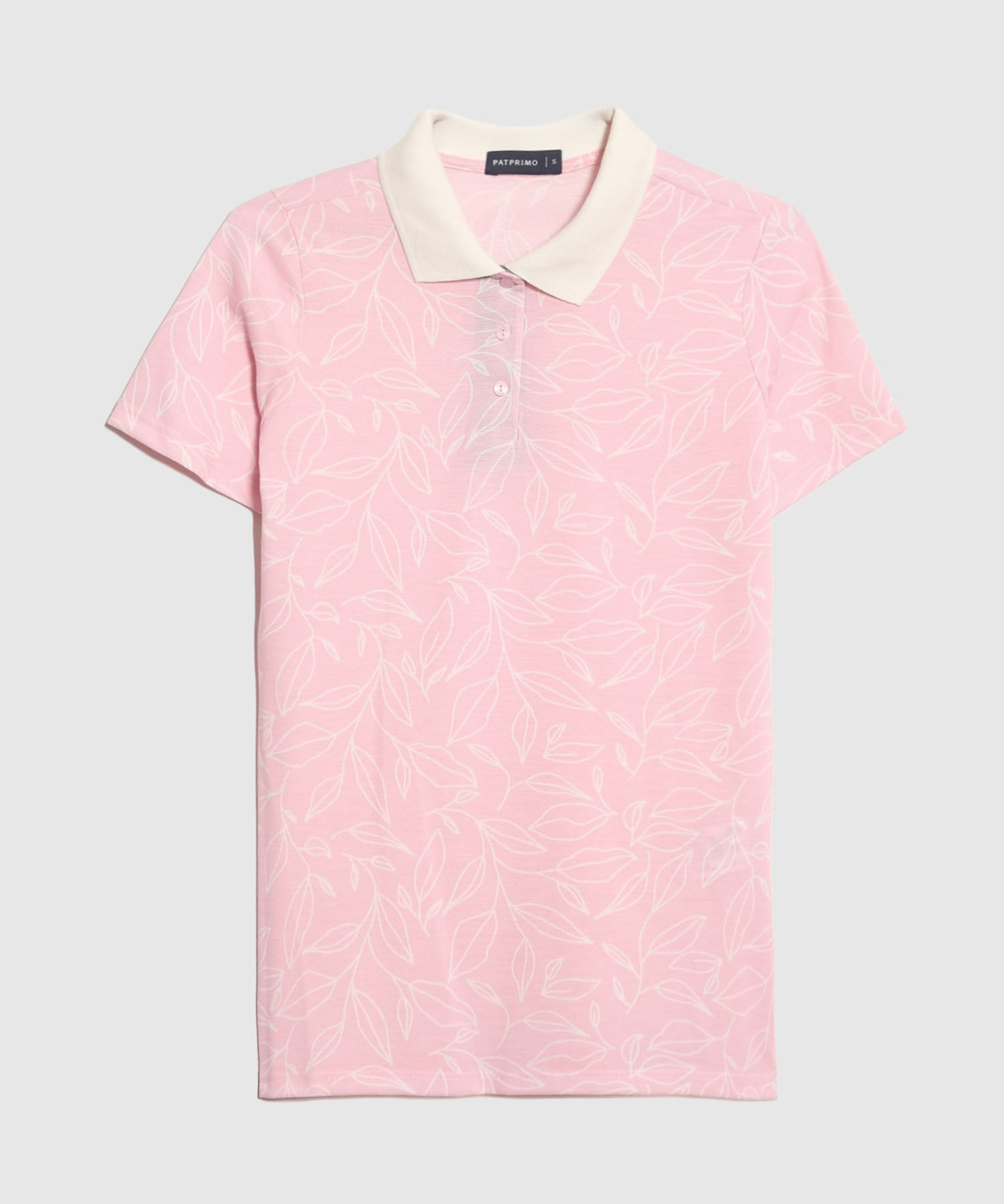 Polo Estampada Manga Corta Con Cuello Tejido Sin Bolsillo