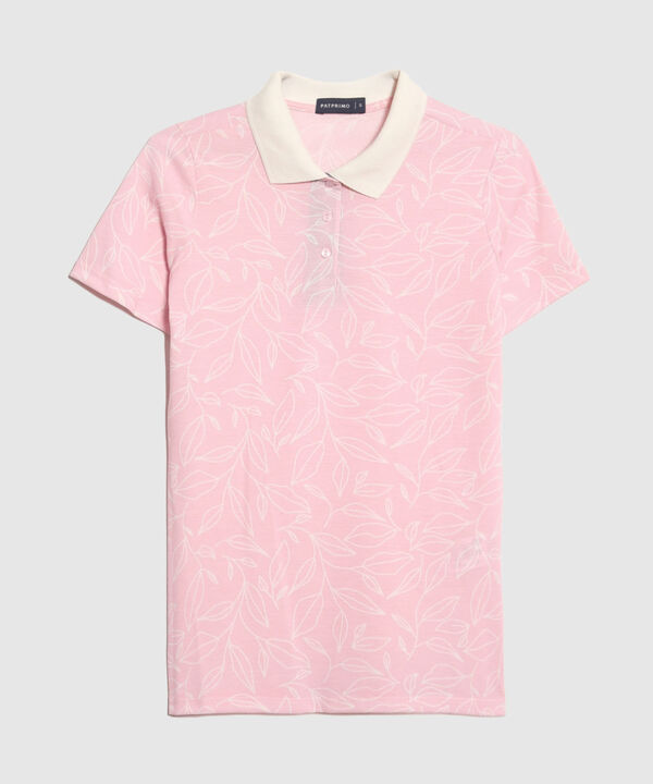 Polo Estampada Manga Corta Con Cuello Tejido Sin Bolsillo