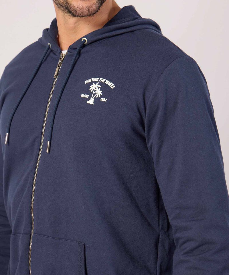 Buzo Unicolor Con Bordado En Costado 