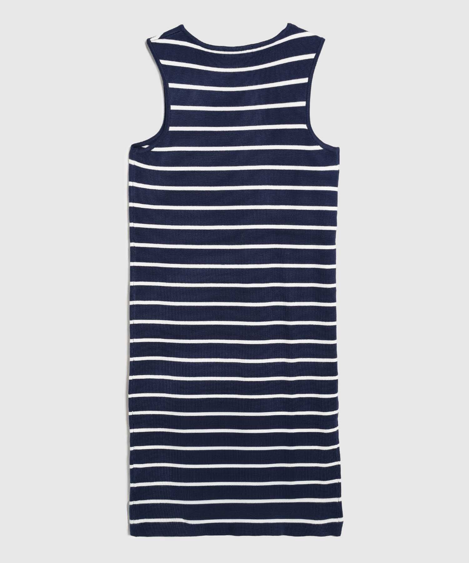 Vestido Ajustado A Rayas De Cuello Redondo Mujer