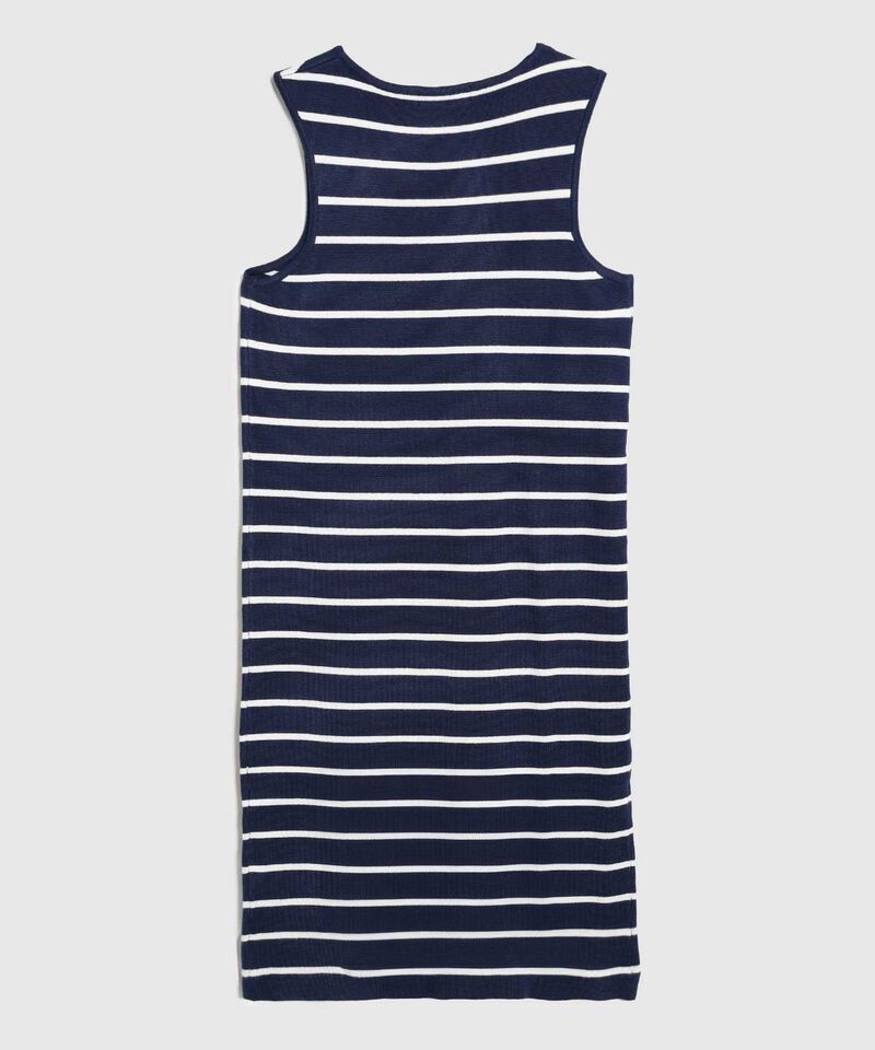 Vestido Ajustado A Rayas De Cuello Redondo Mujer