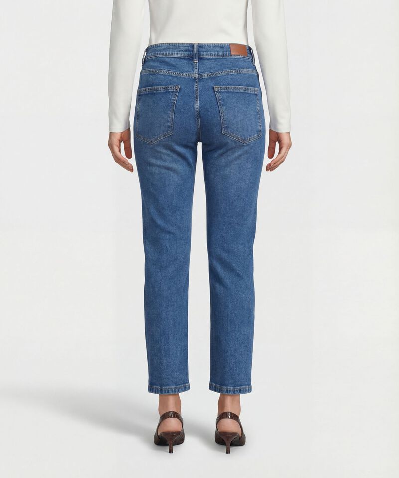 Jean Recto con Apliques Laterales para Mujer