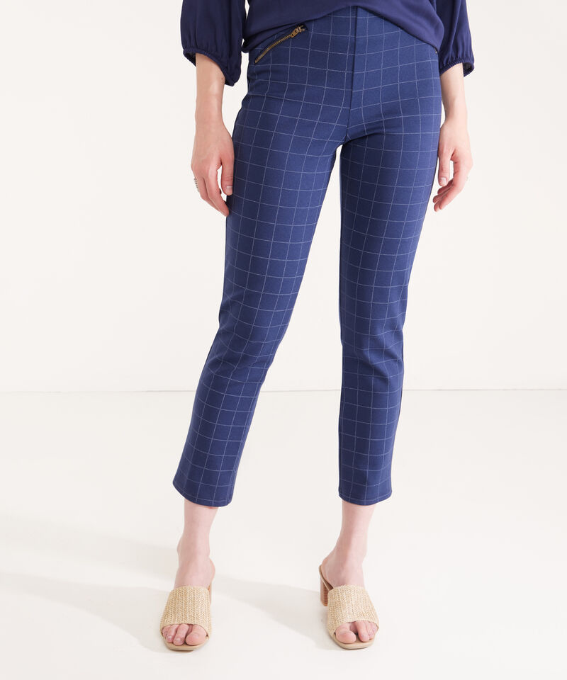 Leggings Estampado Largo Con Cremalleras En Costados Y Elástico Interno