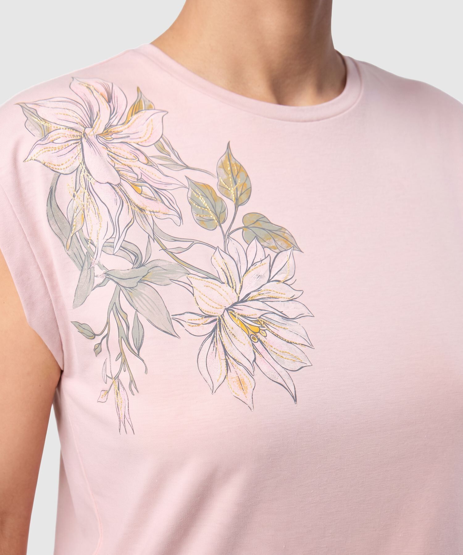 Camiseta Estampada Manga Corta Para Mujer