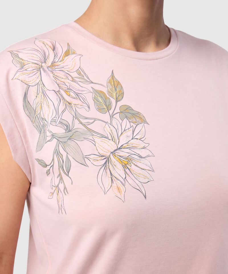 Camiseta Estampada Manga Corta Para Mujer