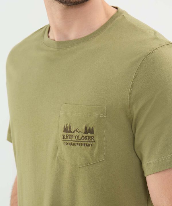 Camiseta Estampada con Bolsillo