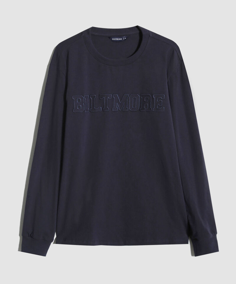 Camiseta Manga Larga Unicolor Con Arte