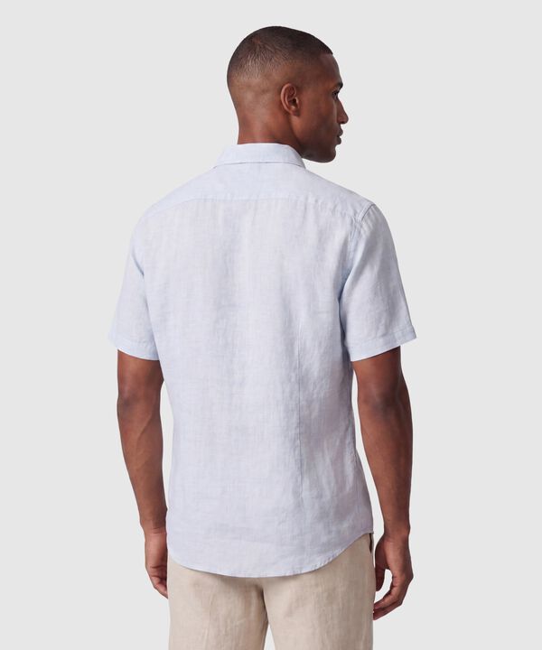 Camisa Manga Corta Con Cuello Mao Para Hombre
