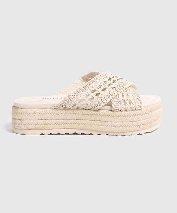 Sandalias De Plataforma Con Tiras Cruzadas De Macram&eacute; Para Mujer image number null