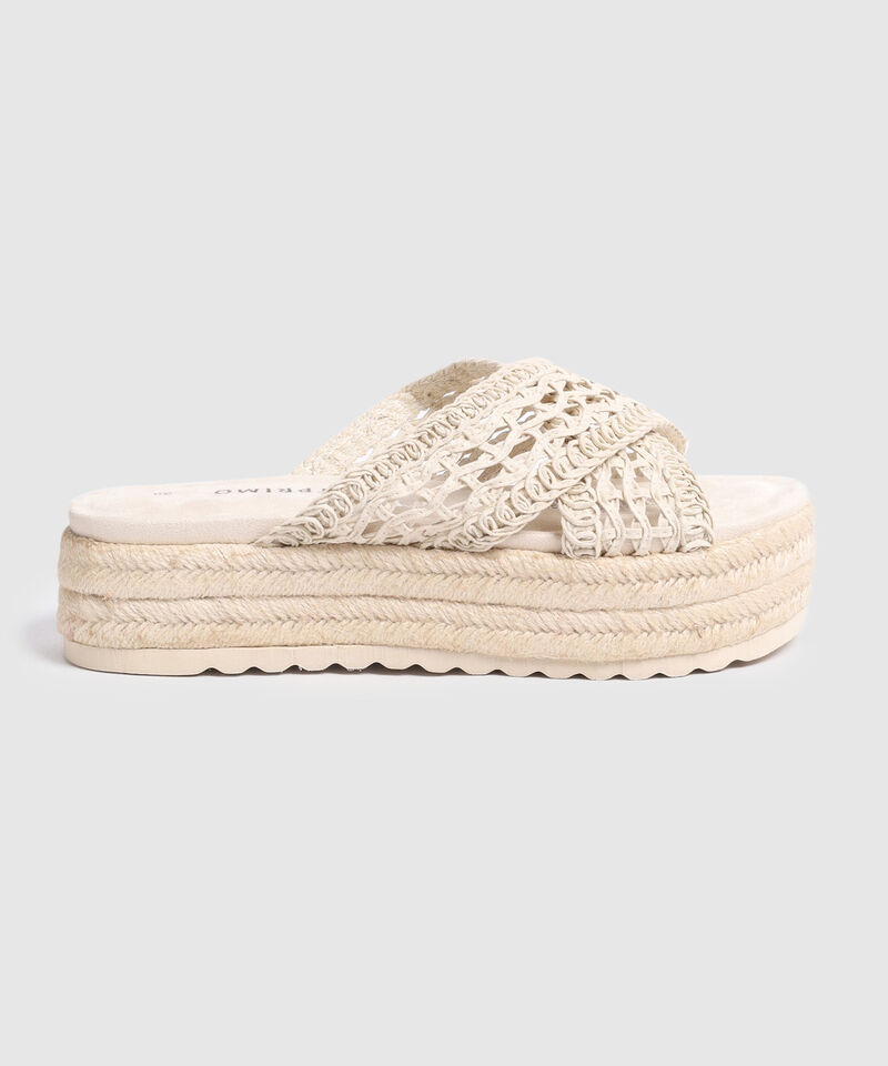 Sandalias De Plataforma Con Tiras Cruzadas De Macram&eacute; Para Mujer