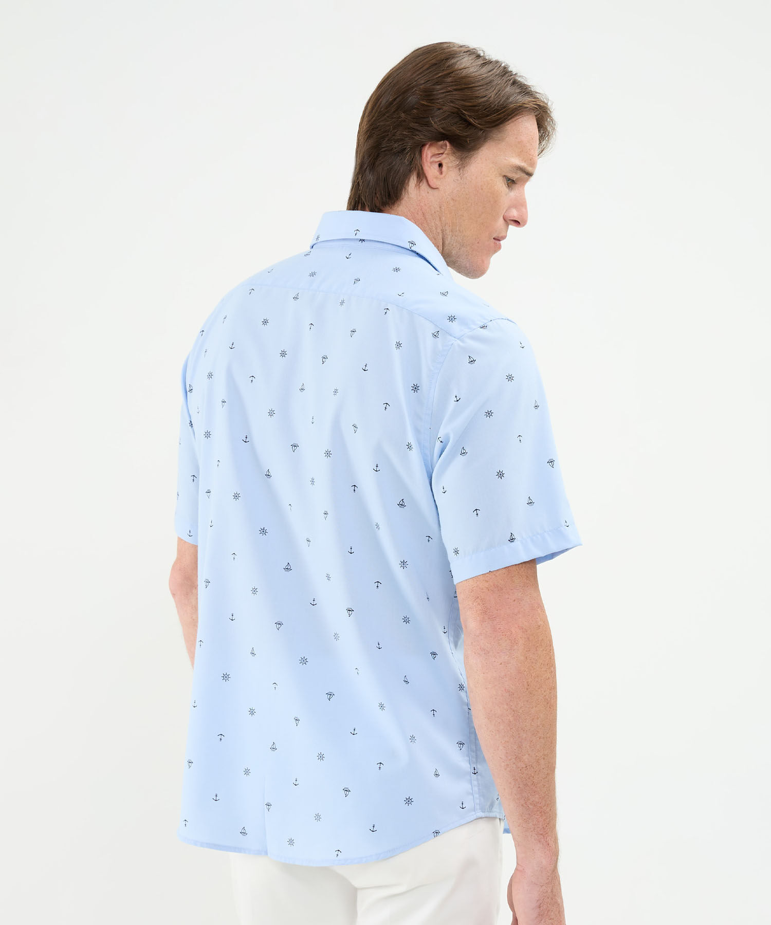 Camisa Manga Corta Estampada Con Bolsillo