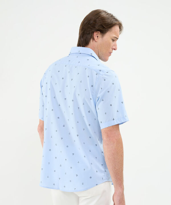 Camisa Manga Corta Estampada Con Bolsillo