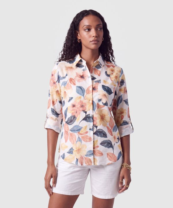 Camisa Manga Larga Con Bolsillo Para Mujer image number null