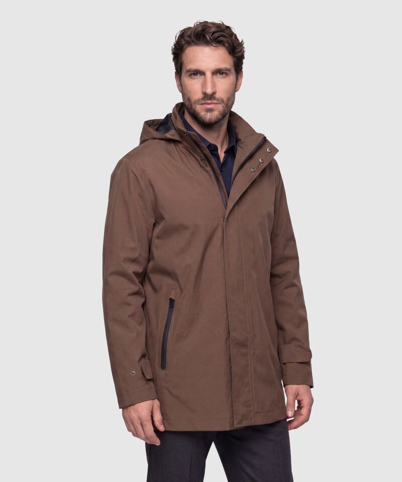Chaqueta Unicolor con Capucha Para Hombre