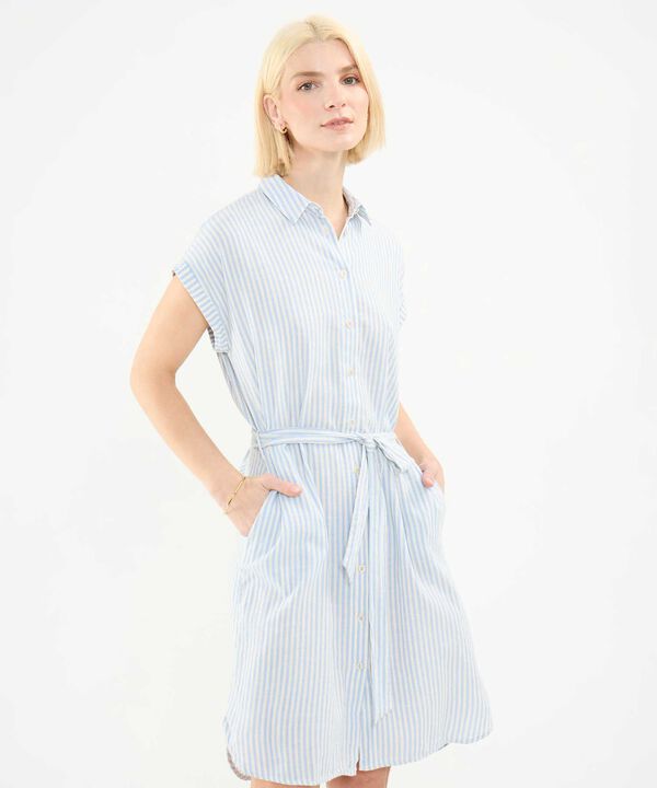 Vestido Camisero en Efecto Lino image number null