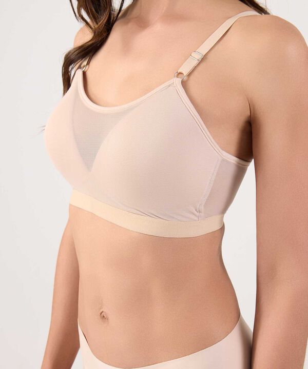 Brasier Malva Con Tull Y Copa Triangular