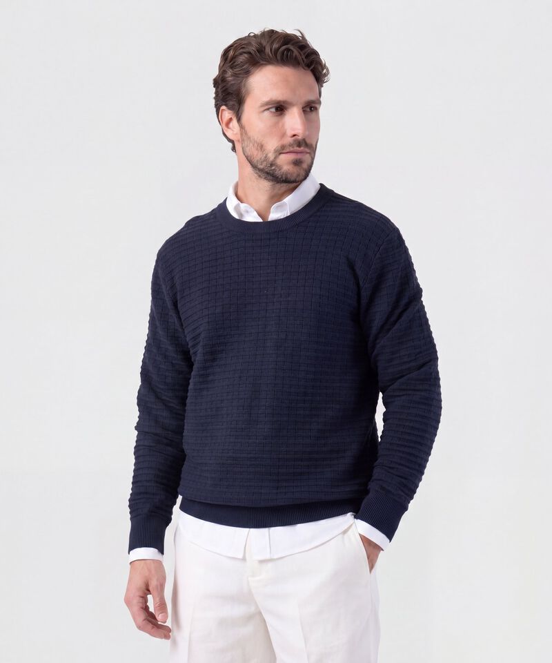 Saco Tejido Cuello Redondo Texturizado Para Hombre