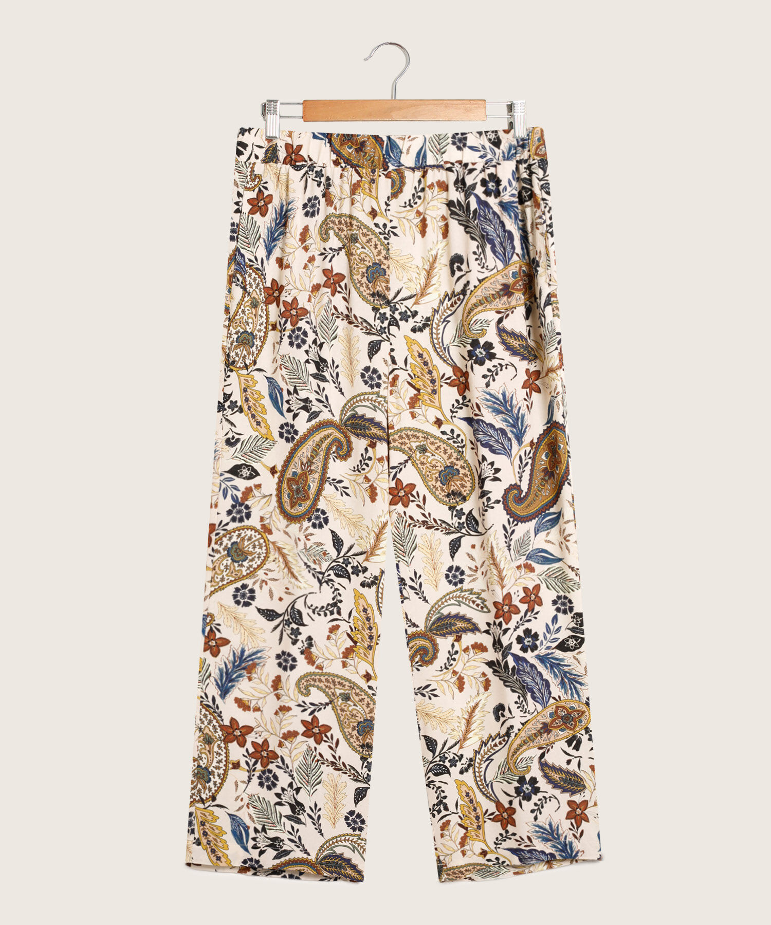 Pantalon Estampado Fluido Con Elastico En Cintura