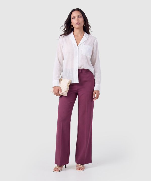 Pantal&oacute;n Wide Leg Mujer con Trabillas