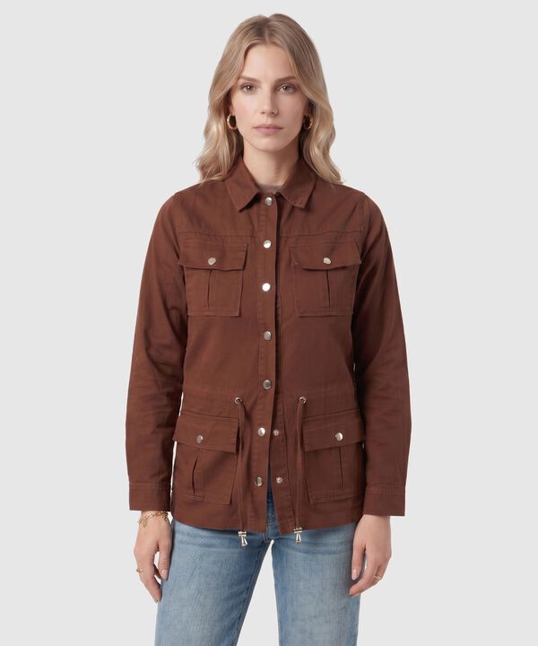 Chaqueta Con Ajuste De Cintura Mujer image number null