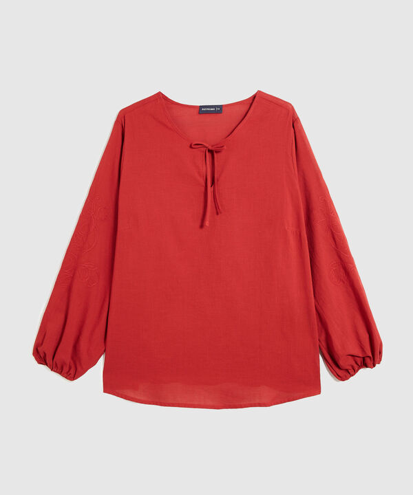 Blusa Bordada Con Cordon Para Mujer image number null